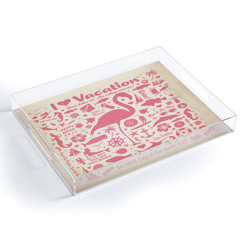 Anderson Design Group Flamingo Pattern Acrylic Tray