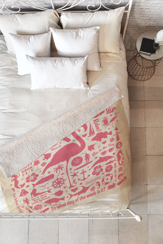 Anderson Design Group Flamingo Pattern Fleece Throw Blanket