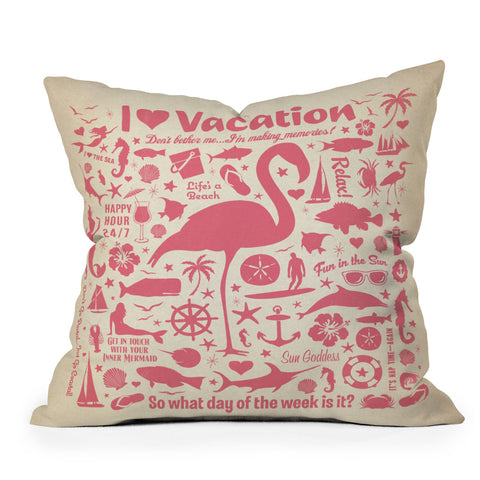 Anderson Design Group Flamingo Pattern Throw Pillow