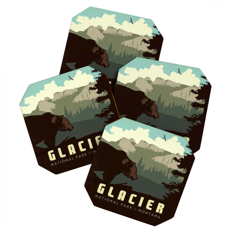 Anderson Design Group Glacier National Park Coaster Set