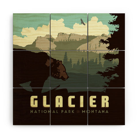 Anderson Design Group Glacier National Park Wood Wall Mural