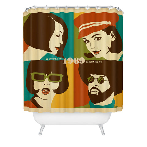 Anderson Design Group Go With The Flo Fro Shower Curtain