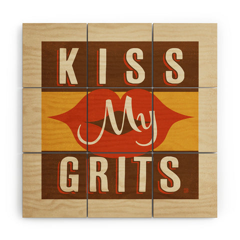 Anderson Design Group Kiss My Grits Wood Wall Mural