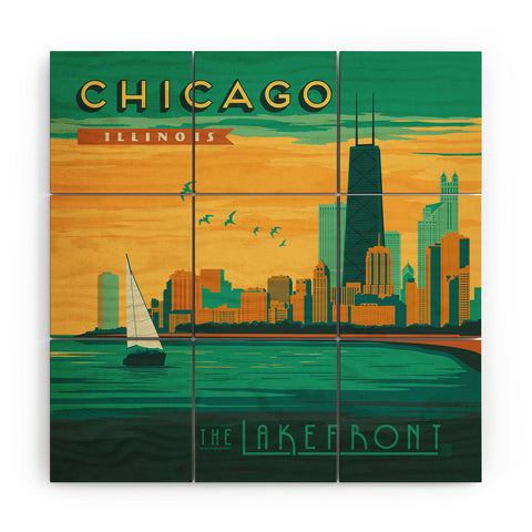 Anderson Design Group Lakefront Chicago Wood Wall Mural