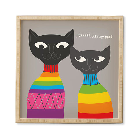 Anderson Design Group Rainbow Cats Framed Wall Art