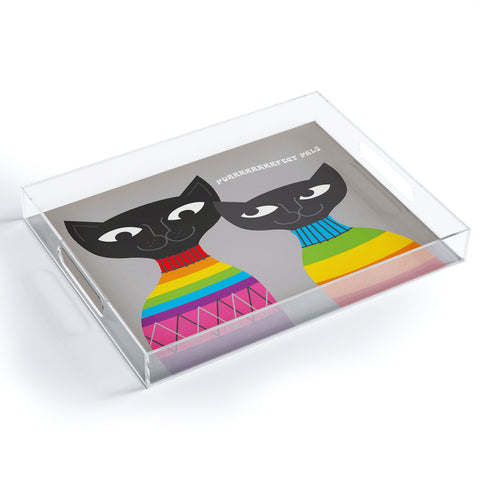 Anderson Design Group Rainbow Cats Acrylic Tray