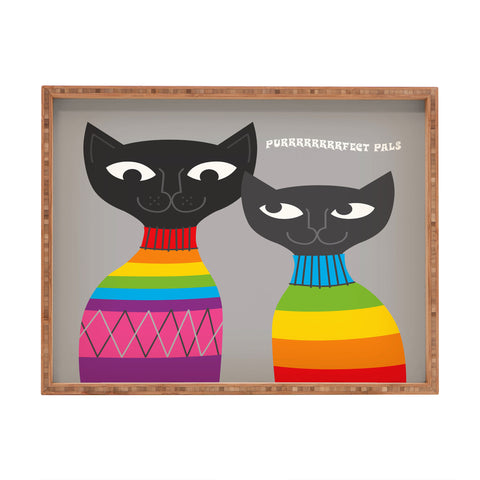 Anderson Design Group Rainbow Cats Rectangular Tray