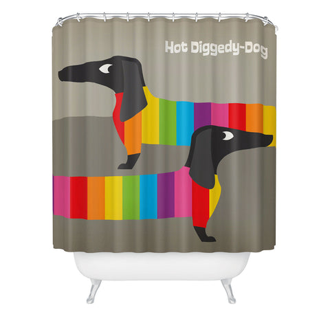 Anderson Design Group Rainbow Dogs Shower Curtain