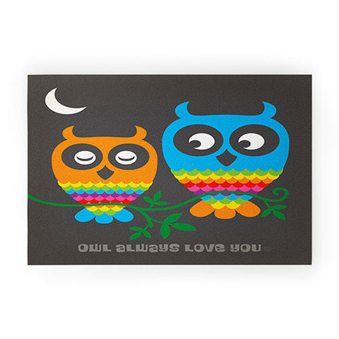 Anderson Design Group Rainbow Owls Welcome Mat