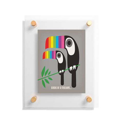 Anderson Design Group Rainbow Toucans Floating Acrylic Print