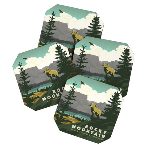 Anderson Design Group Rocky Mountain National Park Coaster Set
