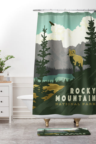 Anderson Design Group Rocky Mountain National Park Shower Curtain And Mat