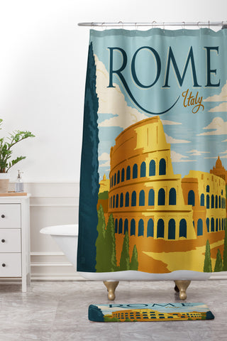 Anderson Design Group Rome Shower Curtain And Mat