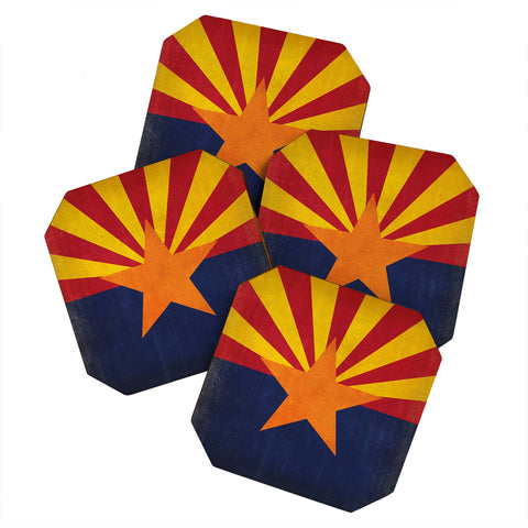Anderson Design Group Rustic Arizona State Flag Coaster Set