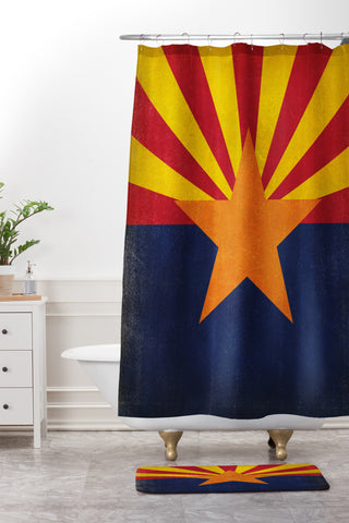Anderson Design Group Rustic Arizona State Flag Shower Curtain And Mat