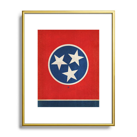 Anderson Design Group Rustic Tennessee State Flag Metal Framed Art Print