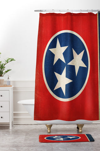 Anderson Design Group Rustic Tennessee State Flag Shower Curtain And Mat