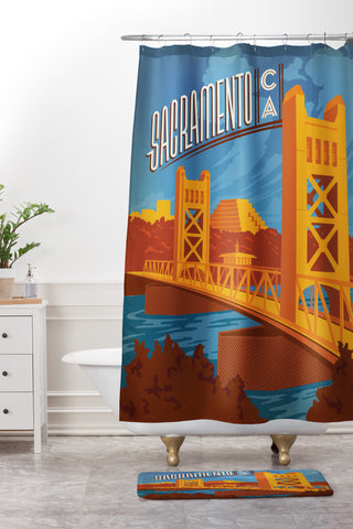 Anderson Design Group Sacramento Shower Curtain And Mat