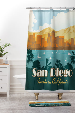 Anderson Design Group San Diego Shower Curtain And Mat