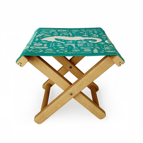 Anderson Design Group Seahorse Pattern Folding Stool