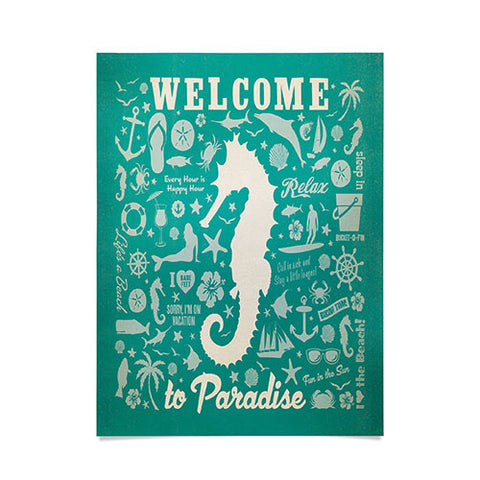 Anderson Design Group Seahorse Pattern Poster