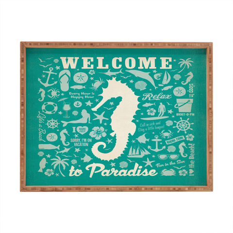 Anderson Design Group Seahorse Pattern Rectangular Tray