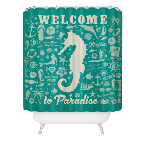 Anderson Design Group Seahorse Pattern Shower Curtain