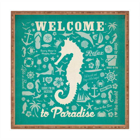 Anderson Design Group Seahorse Pattern Square Tray