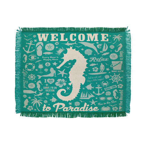 Anderson Design Group Seahorse Pattern Throw Blanket