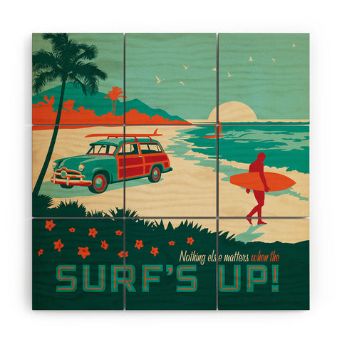 Anderson Design Group Surfs Up Wood Wall Mural