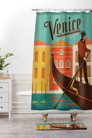 Anderson Design Group Venice 1 Shower Curtain And Mat