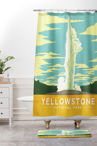 Anderson Design Group Yellowstone National Park Shower Curtain And Mat