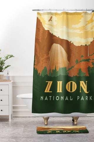 Anderson Design Group Zion National Park Shower Curtain And Mat