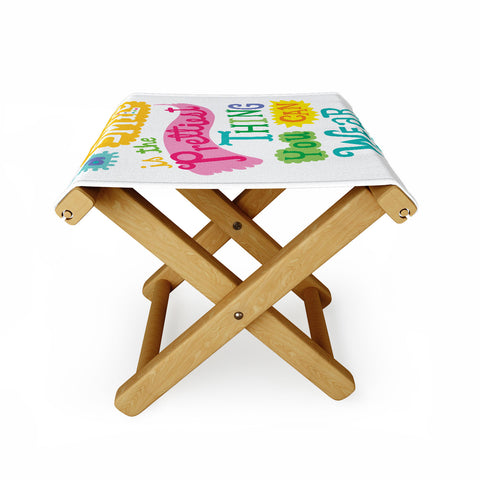 Andi Bird A Smile Is the Prettiest Thing You Can Wear Folding Stool