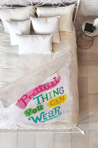 Andi Bird A Smile Is the Prettiest Thing You Can Wear Fleece Throw Blanket
