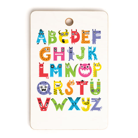 Andi Bird Alphabet Monsters Cutting Board Rectangle
