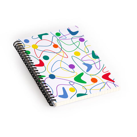Andi Bird Boomerang white Spiral Notebook