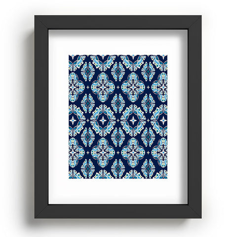 Andi Bird Butterfly Ornamental Blue Recessed Framing Rectangle