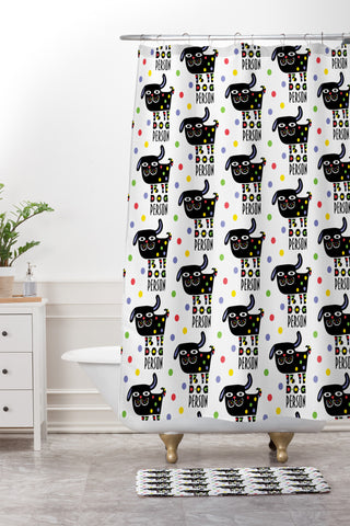 Andi Bird Dog Person Shower Curtain And Mat