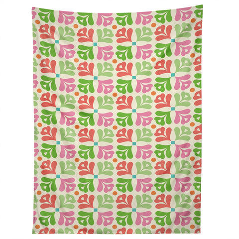 Andi Bird flower candy pink Tapestry