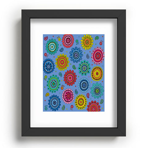 Andi Bird Flowers Of Desire Blue Recessed Framing Rectangle