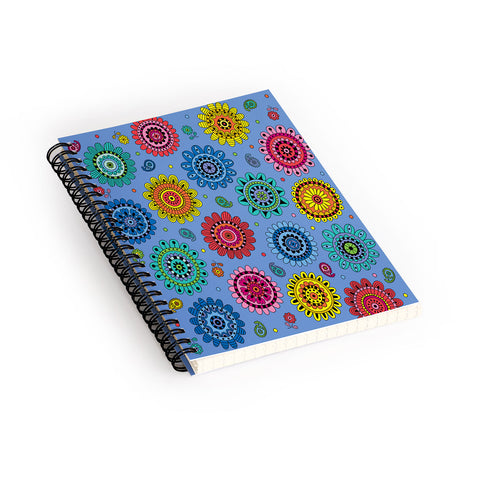 Andi Bird Flowers Of Desire Blue Spiral Notebook