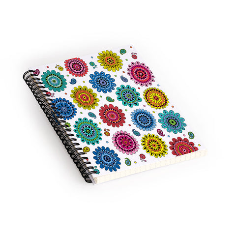 Andi Bird Flowers Of Desire White Spiral Notebook