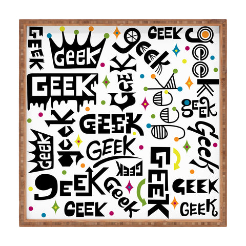 Andi Bird Geek Words Square Tray