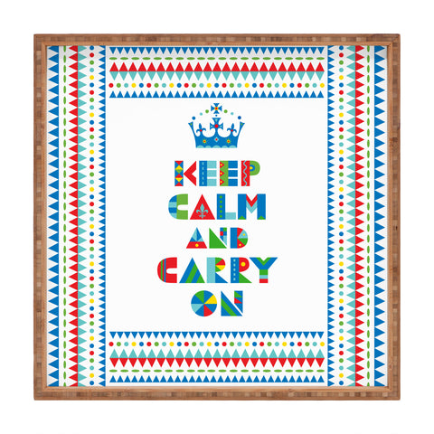 Andi Bird Keep Calm And Carry On Square Tray