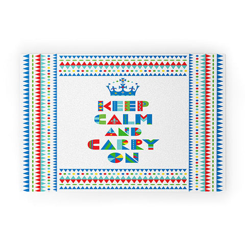 Andi Bird Keep Calm And Carry On Welcome Mat
