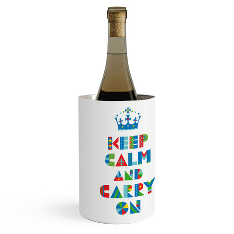Andi Bird Keep Calm And Carry On Wine Chiller