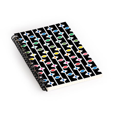 Andi Bird Larkspur Black Spiral Notebook