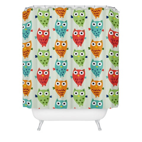 Andi Bird Owl Fun Shower Curtain