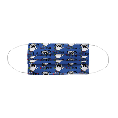 Andi Bird Party Pug Blue Face Mask